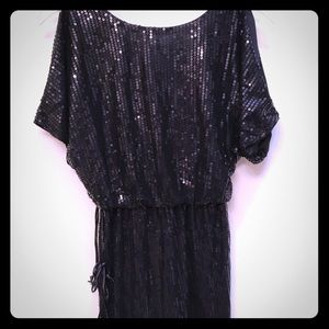 Black sequined mini dress
